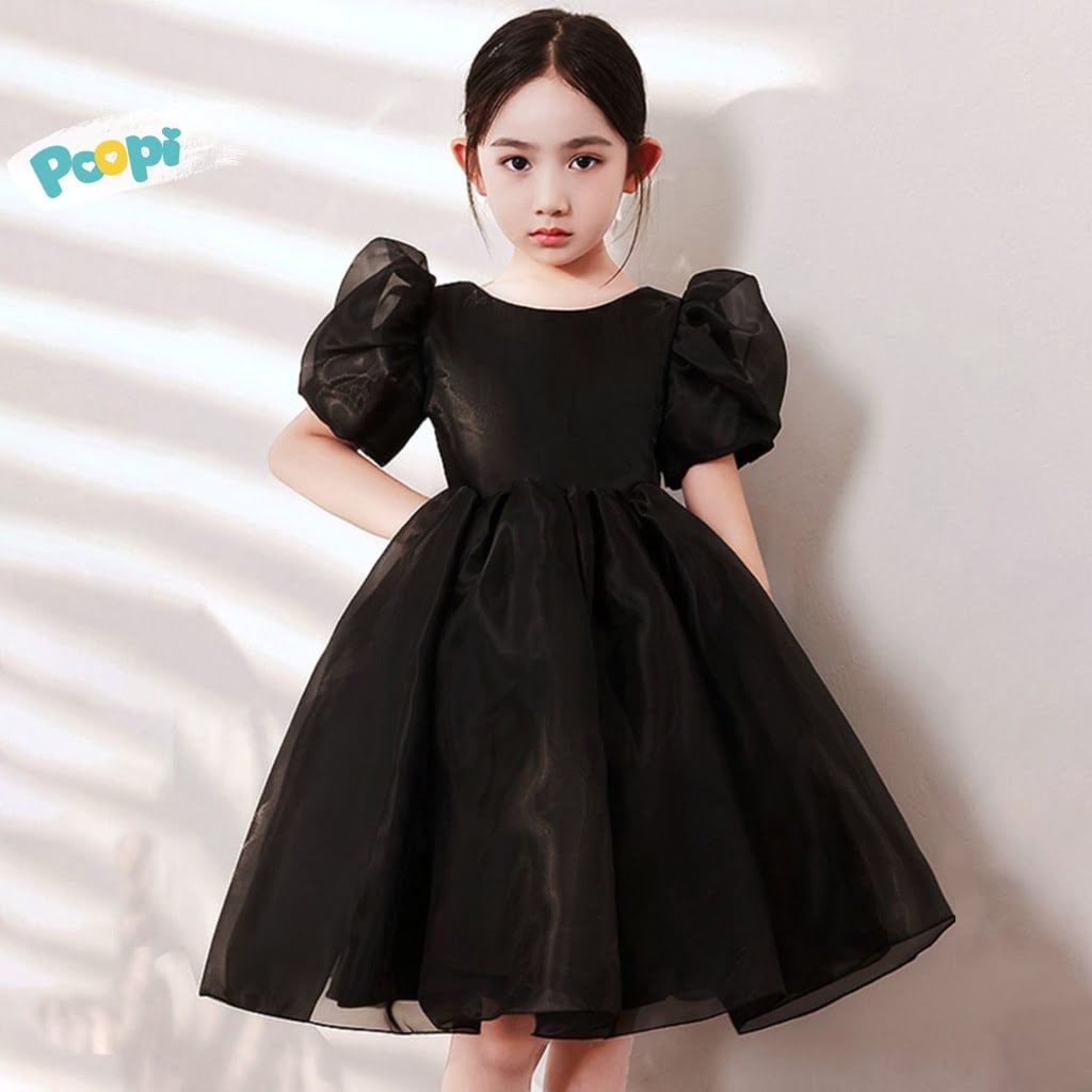 Váy Công Chúa Bé Gái Poopi Váy Dự Tiệc Màu Đen Sang Trọng